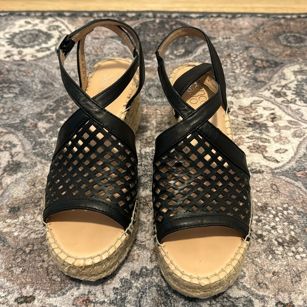 Franco Sarto Black Wedges Size 6.5